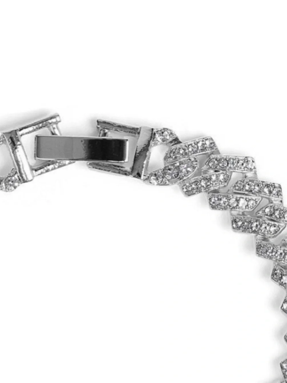 Invicta Silver Pave Cuban Link Bracelet